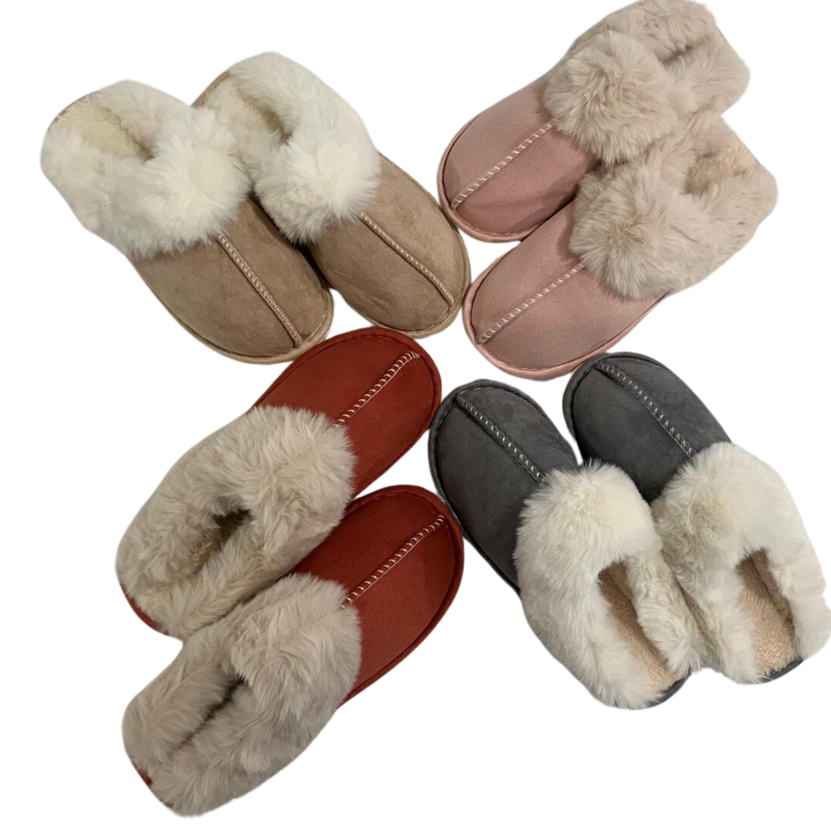 Fur Slippers Solid Colors