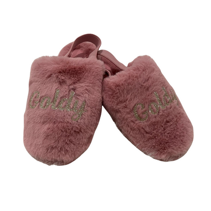 Girls Fur Slippers Pink